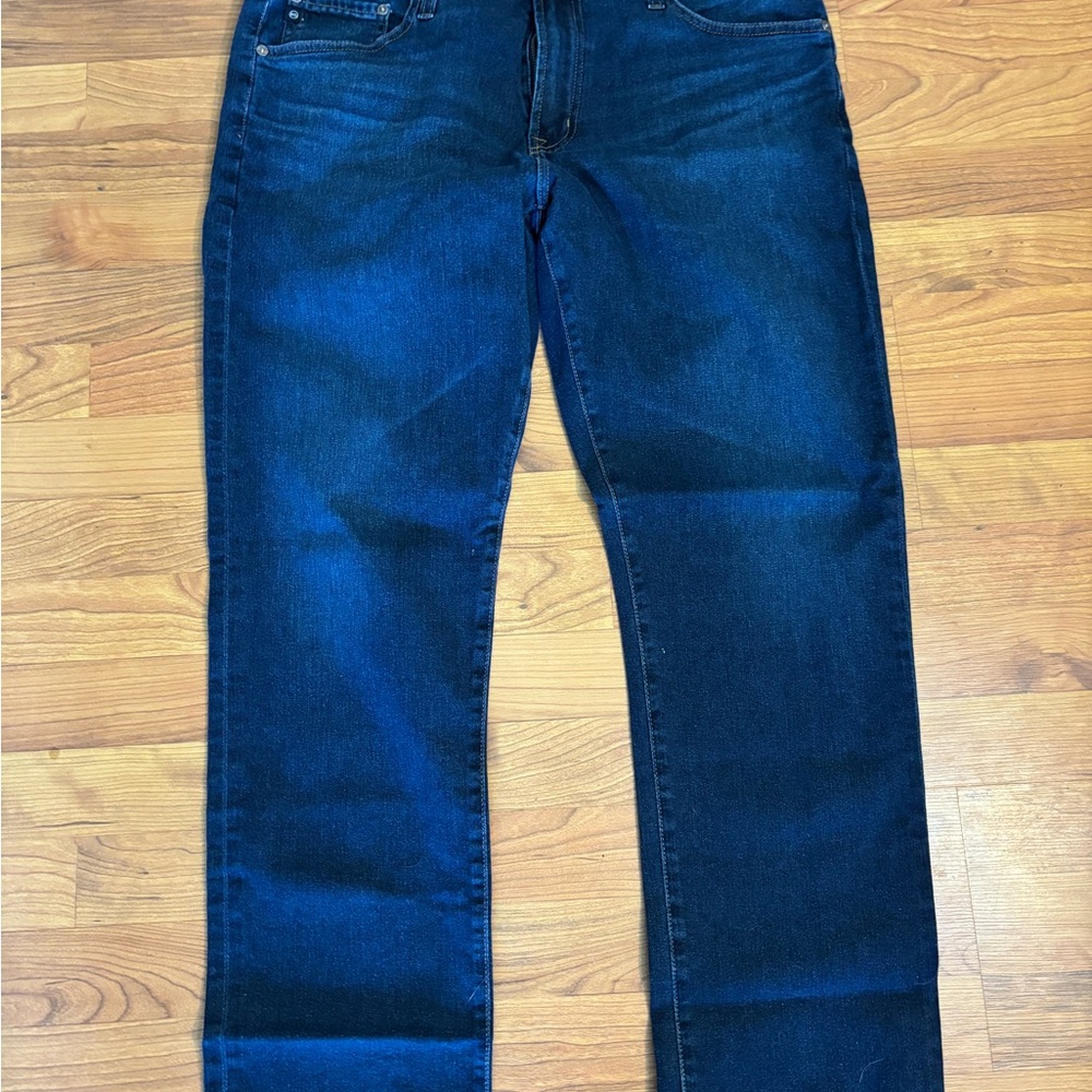 AG Adriano Goldschmied Dark Indigo Slim Straight Jeans 36/32